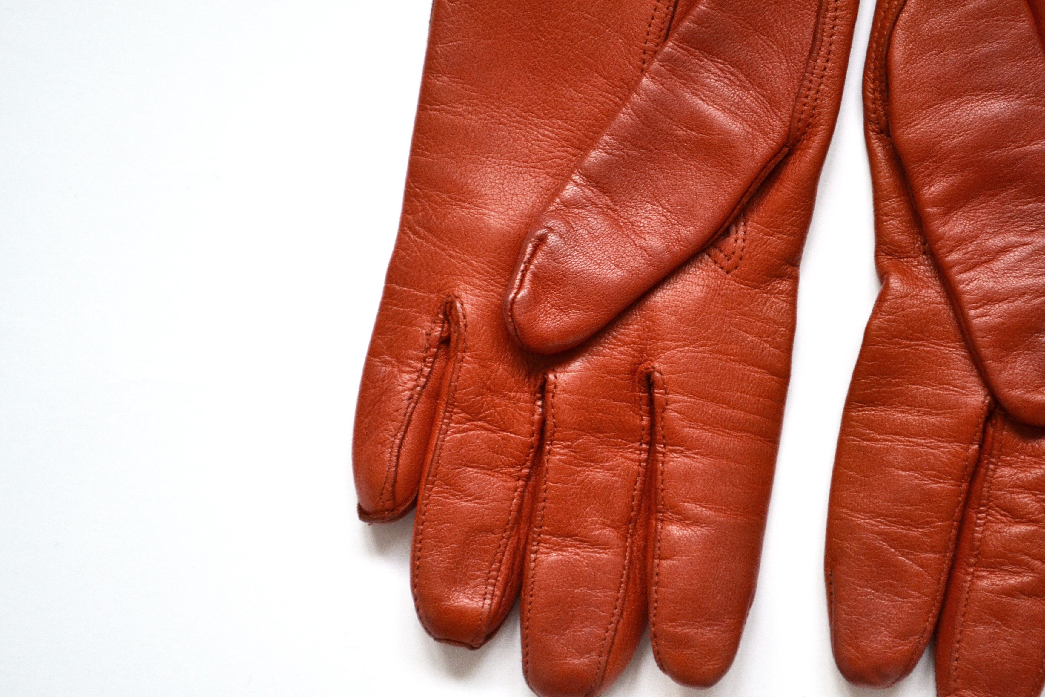 Maison Margiela MAISON MARGIELA Gloves Leather Orange Vintage Womens Sz S Size ONE SIZE - 8 Thumbnail
