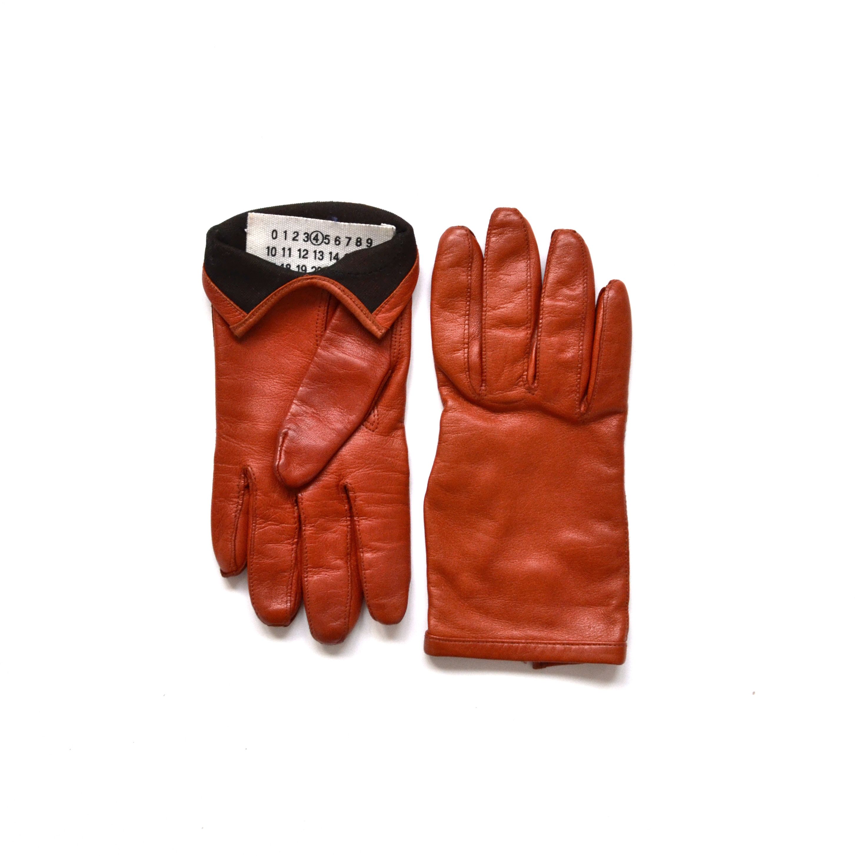 Maison Margiela MAISON MARGIELA Gloves Leather Orange Vintage Womens Sz S Size ONE SIZE - 5 Thumbnail