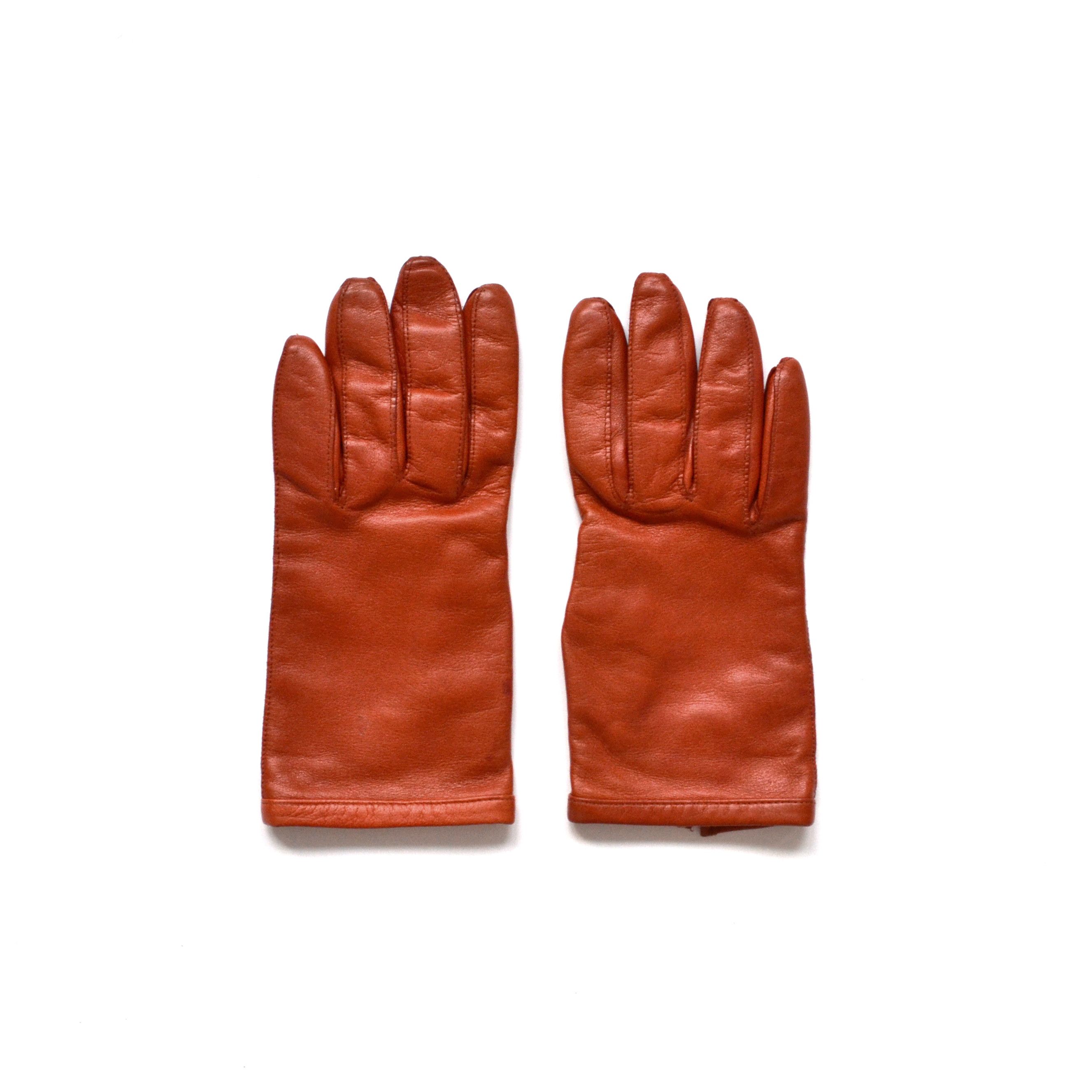 Maison Margiela MAISON MARGIELA Gloves Leather Orange Vintage Womens Sz S Size ONE SIZE - 2 Thumbnail