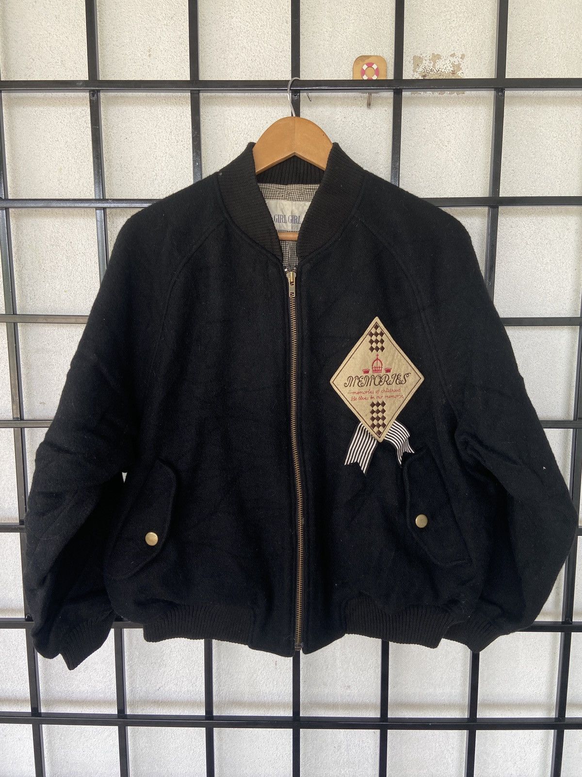 Vintage Vintage Girl Girl Navigate Wool Bomber Jacket Size US M / EU 48-50 / 2 - 1 Thumbnail