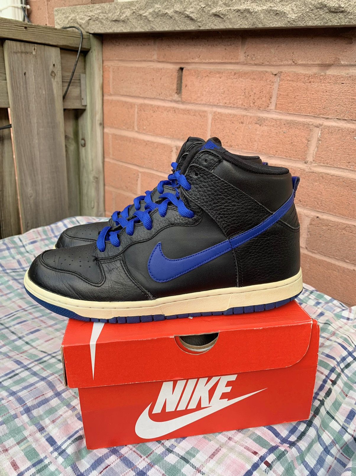 Nike Dunk High Black / Royal Blue 2012 Size US 10 / EU 43 - 6 Thumbnail