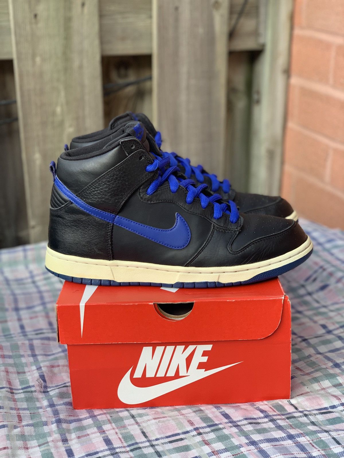 Nike Dunk High Black / Royal Blue 2012 Size US 10 / EU 43 - 1 Thumbnail