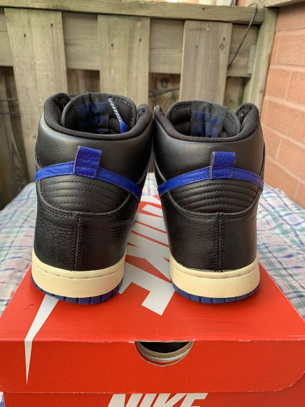 Nike Dunk High Black / Royal Blue 2012 Size US 10 / EU 43 - 3 Thumbnail