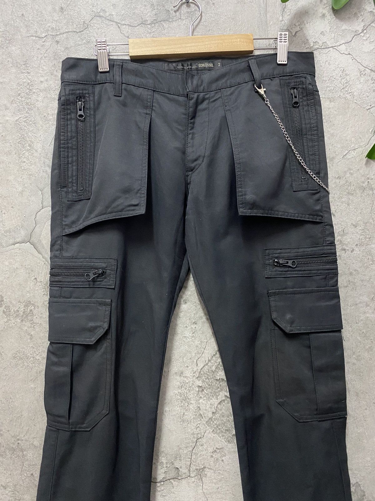 Japanese Brand × Schlussel Schlussel Japan Tactical Multipocket Black Oil Cargo Pants Size US 30 / EU 46 - 4 Thumbnail