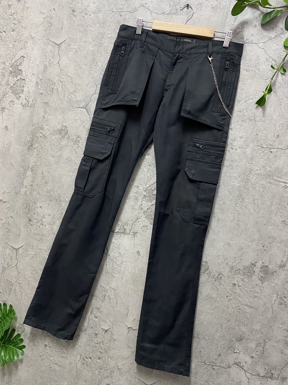 Japanese Brand × Schlussel Schlussel Japan Tactical Multipocket Black Oil Cargo Pants Size US 30 / EU 46 - 3 Thumbnail