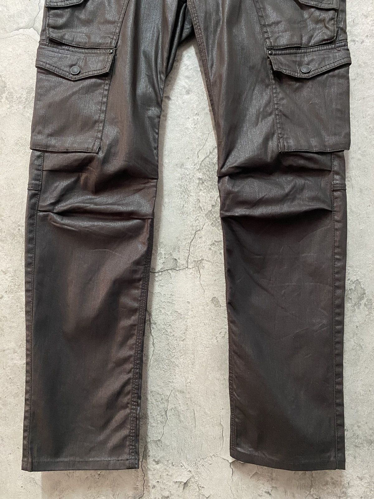 Japanese Brand × Other Nicole Club Waxed Denim Multipocket Tactical Cargo Pants Size US 31 - 5 Thumbnail