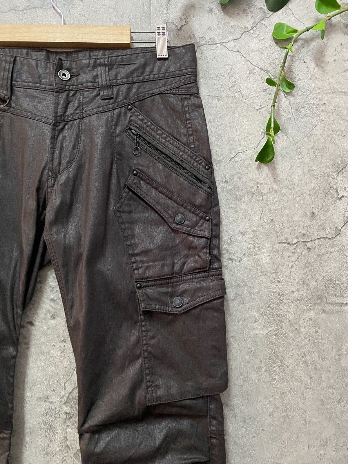 Japanese Brand × Other Nicole Club Waxed Denim Multipocket Tactical Cargo Pants Size US 31 - 7 Thumbnail