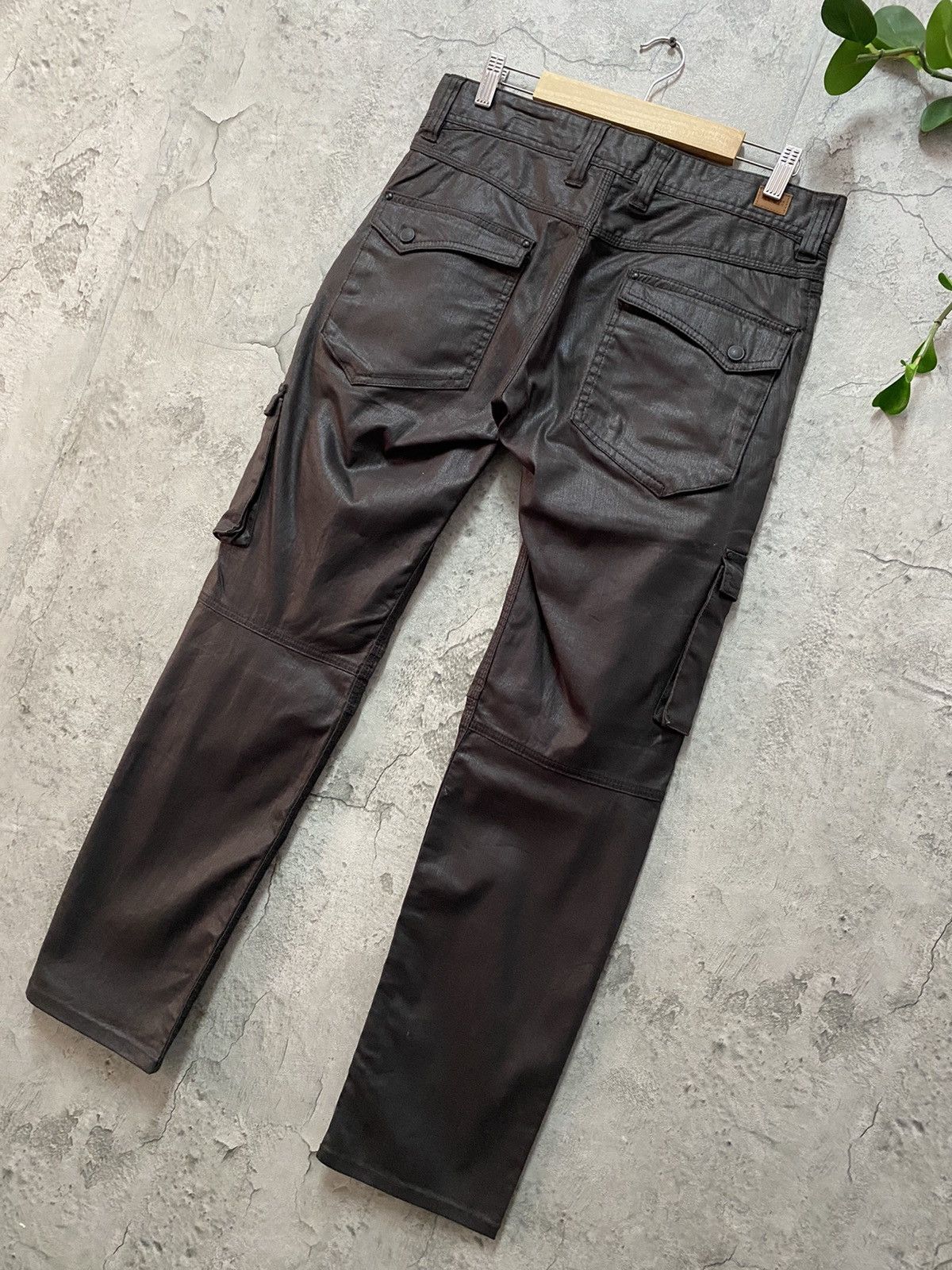 Japanese Brand × Other Nicole Club Waxed Denim Multipocket Tactical Cargo Pants Size US 31 - 10 Thumbnail
