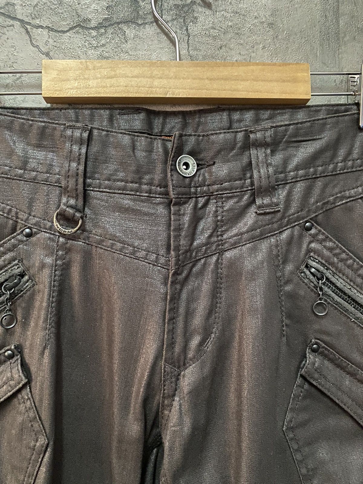 Japanese Brand × Other Nicole Club Waxed Denim Multipocket Tactical Cargo Pants Size US 31 - 9 Thumbnail