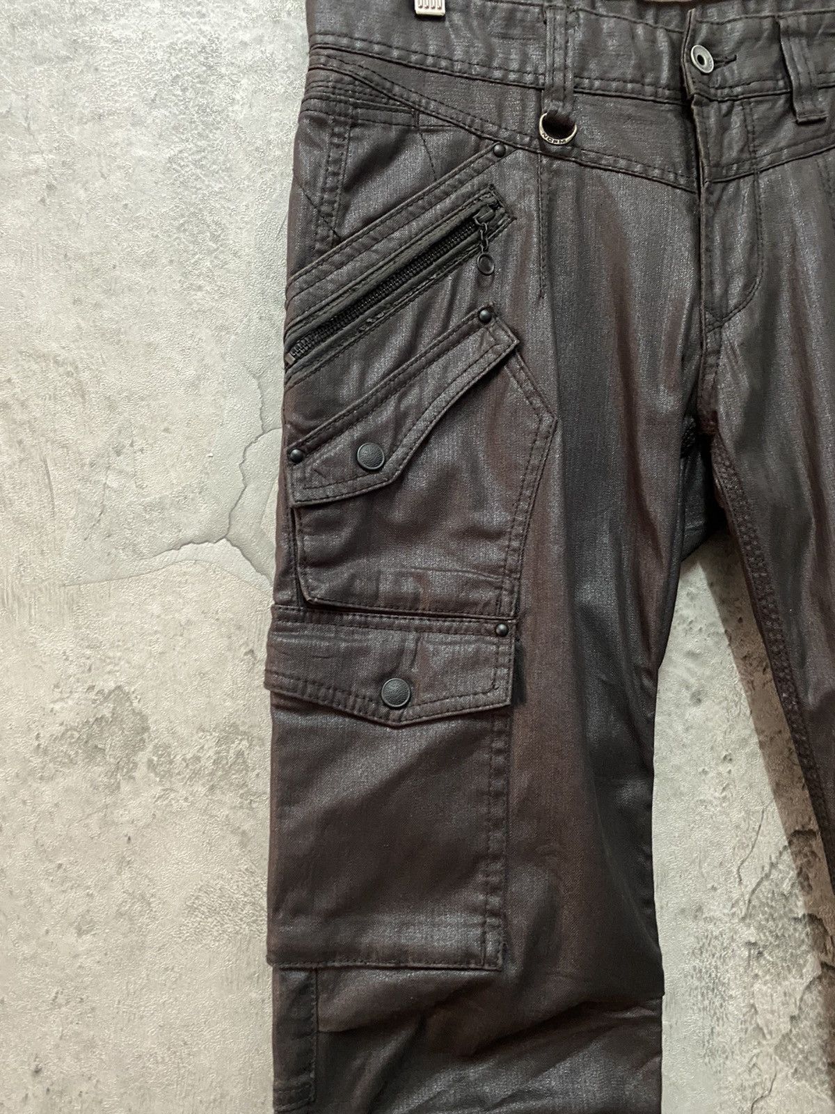 Japanese Brand × Other Nicole Club Waxed Denim Multipocket Tactical Cargo Pants Size US 31 - 8 Thumbnail