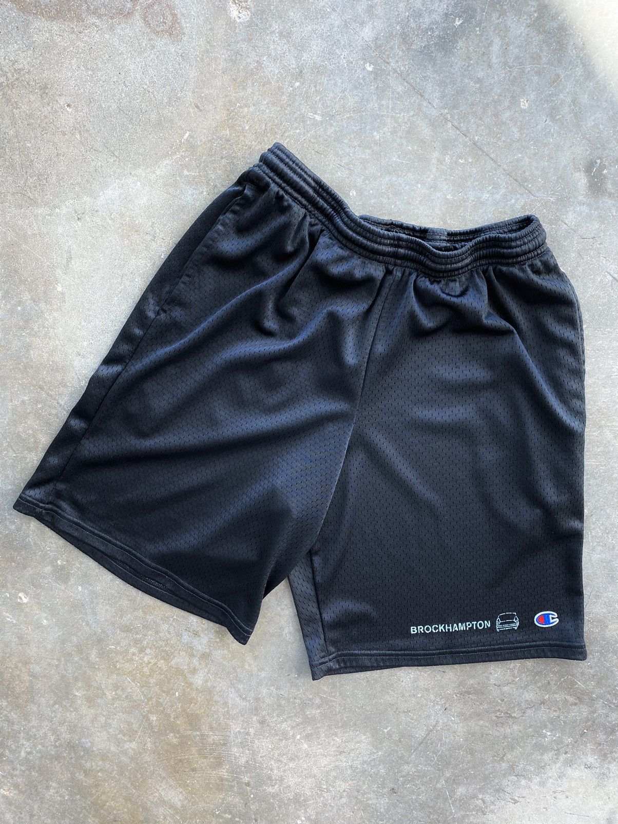 image of Brockhampton Black Mesh Champion Couch Logo Shorts Small S, Men's (Size 30)