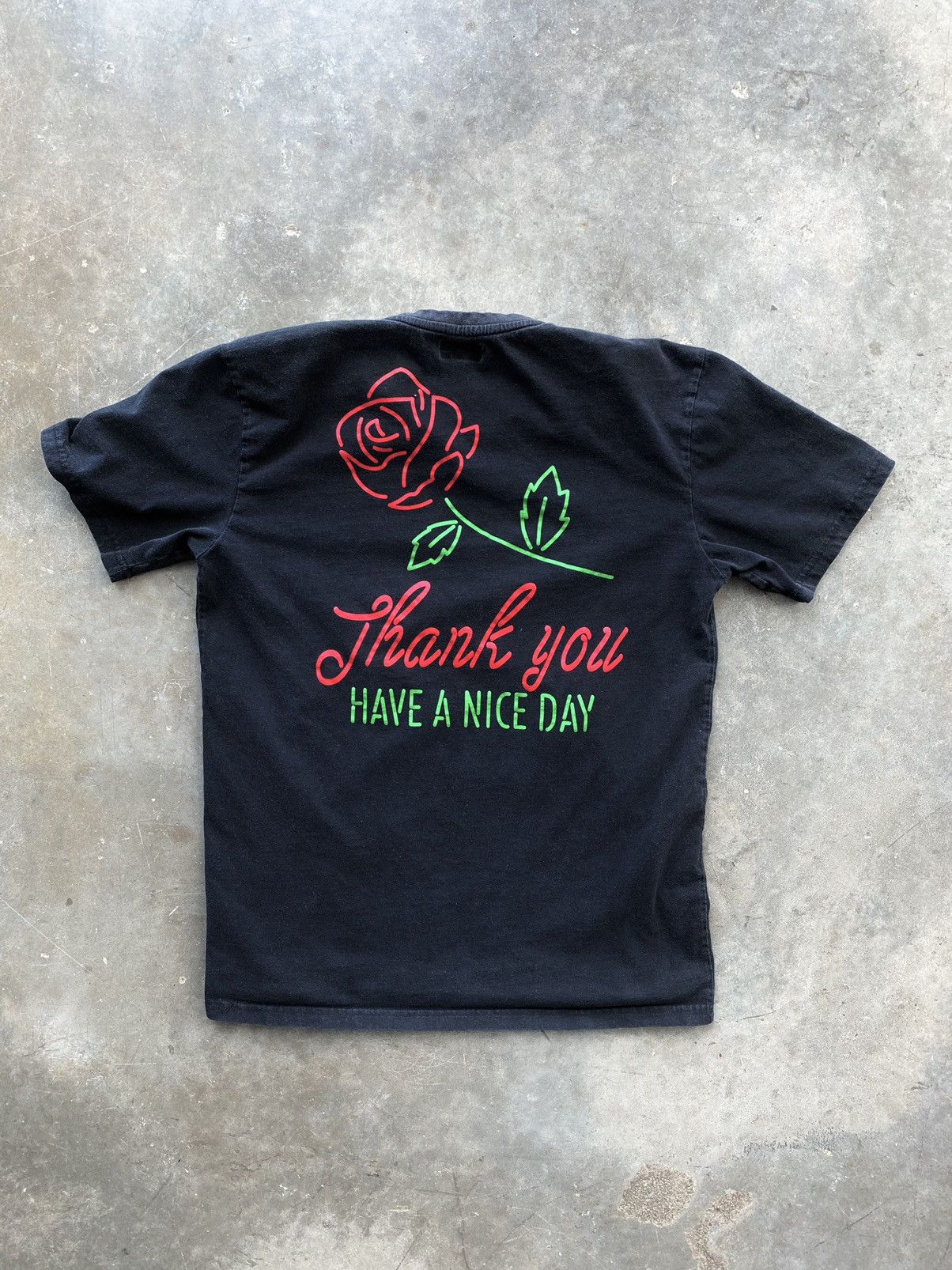 image of Chinatown Market Thank You Have A Nice Day Rose Black Tee Xl, Men's