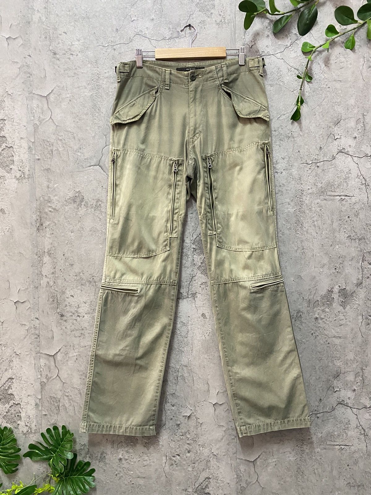 image of Sage De Cret Technical Multipocket Cargo Pants Vintage in Olive, Men's (Size 32)