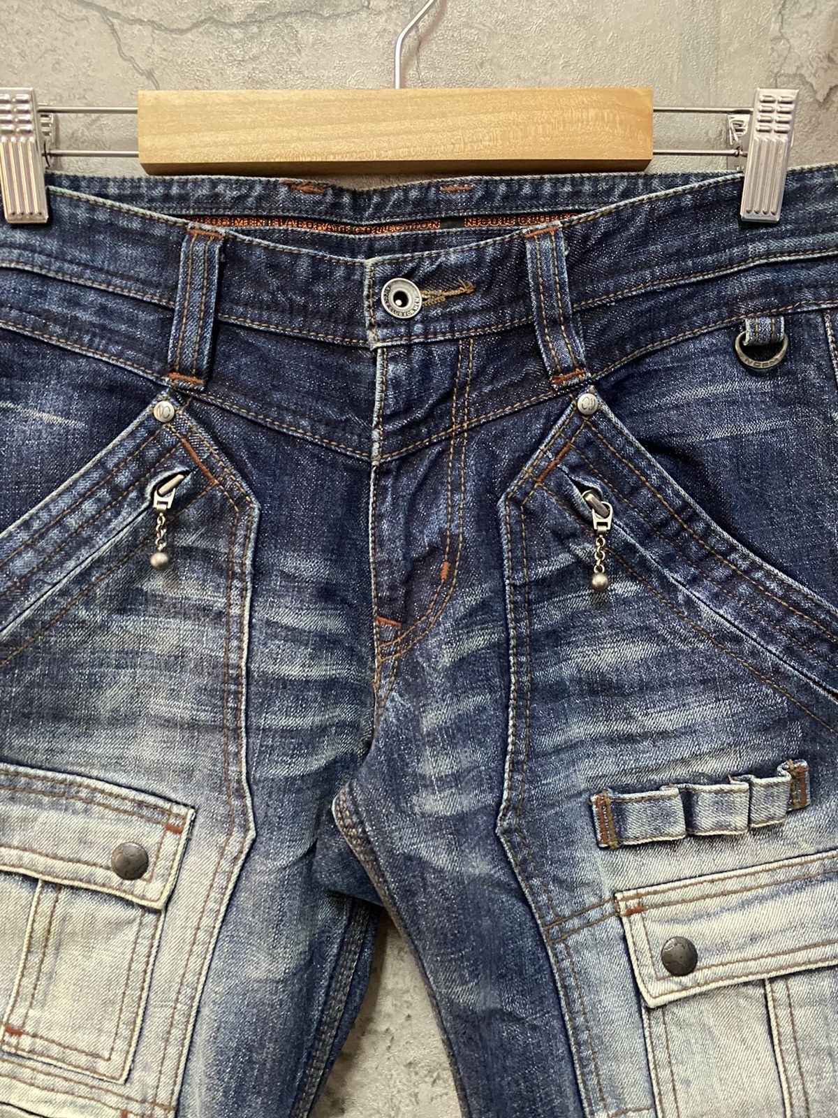 GOSTAR DE FUGA Nicole Elaborate Cargo Tactical Bush Pocket Flared Denim Size US 30 / EU 46 - 9 Thumbnail