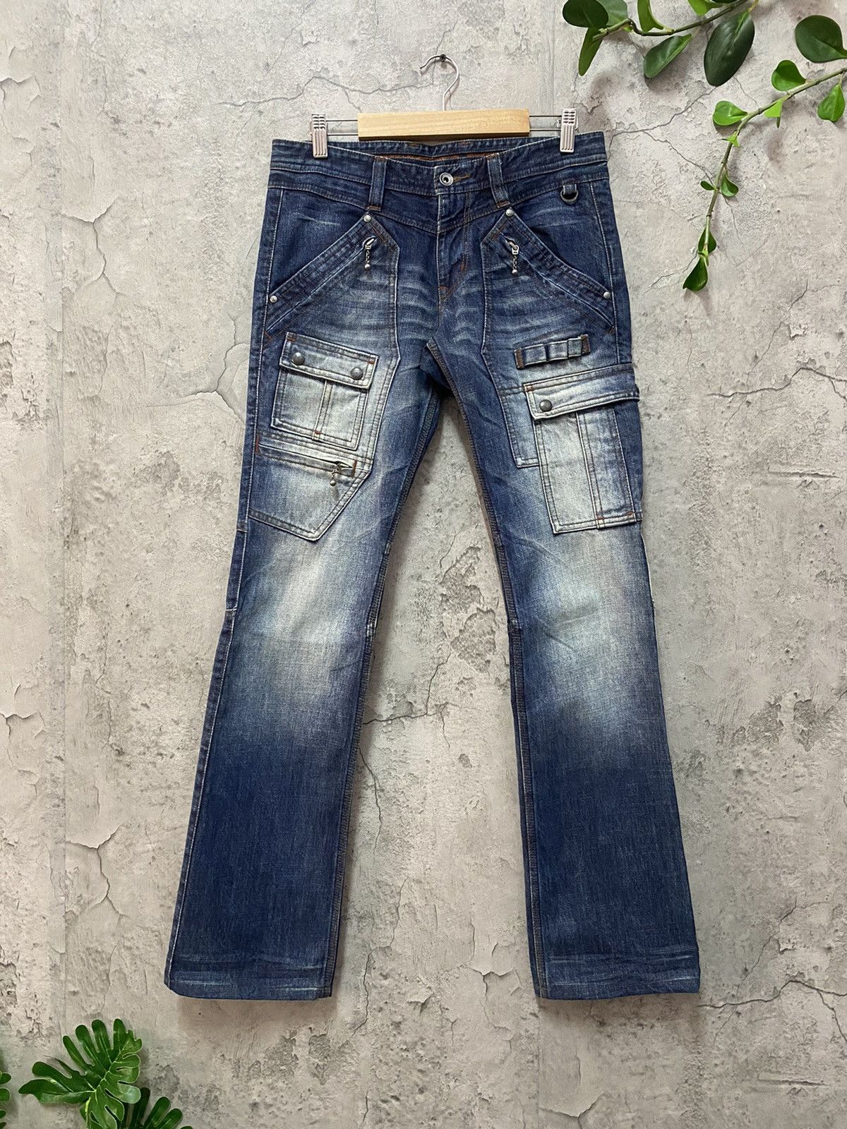 GOSTAR DE FUGA Nicole Elaborate Cargo Tactical Bush Pocket Flared Denim Size US 30 / EU 46 - 1 Thumbnail