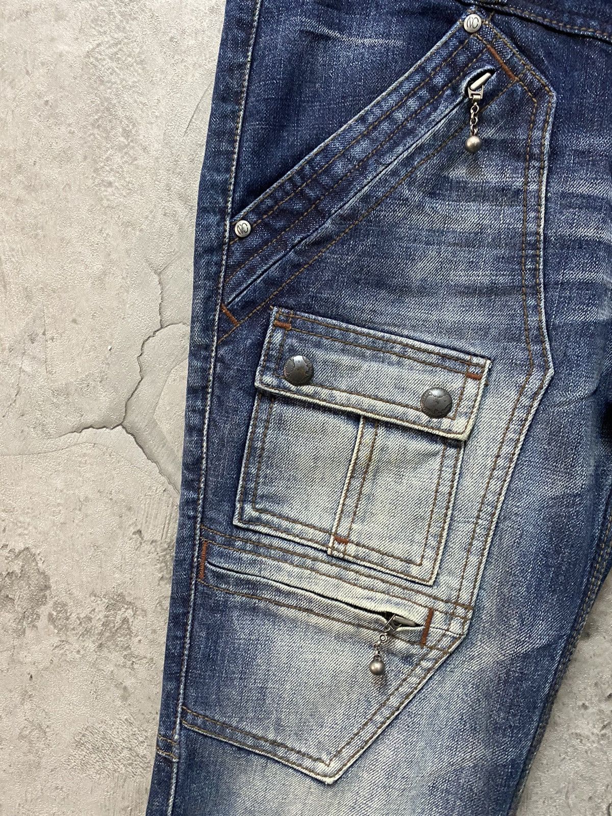 GOSTAR DE FUGA Nicole Elaborate Cargo Tactical Bush Pocket Flared Denim Size US 30 / EU 46 - 7 Thumbnail