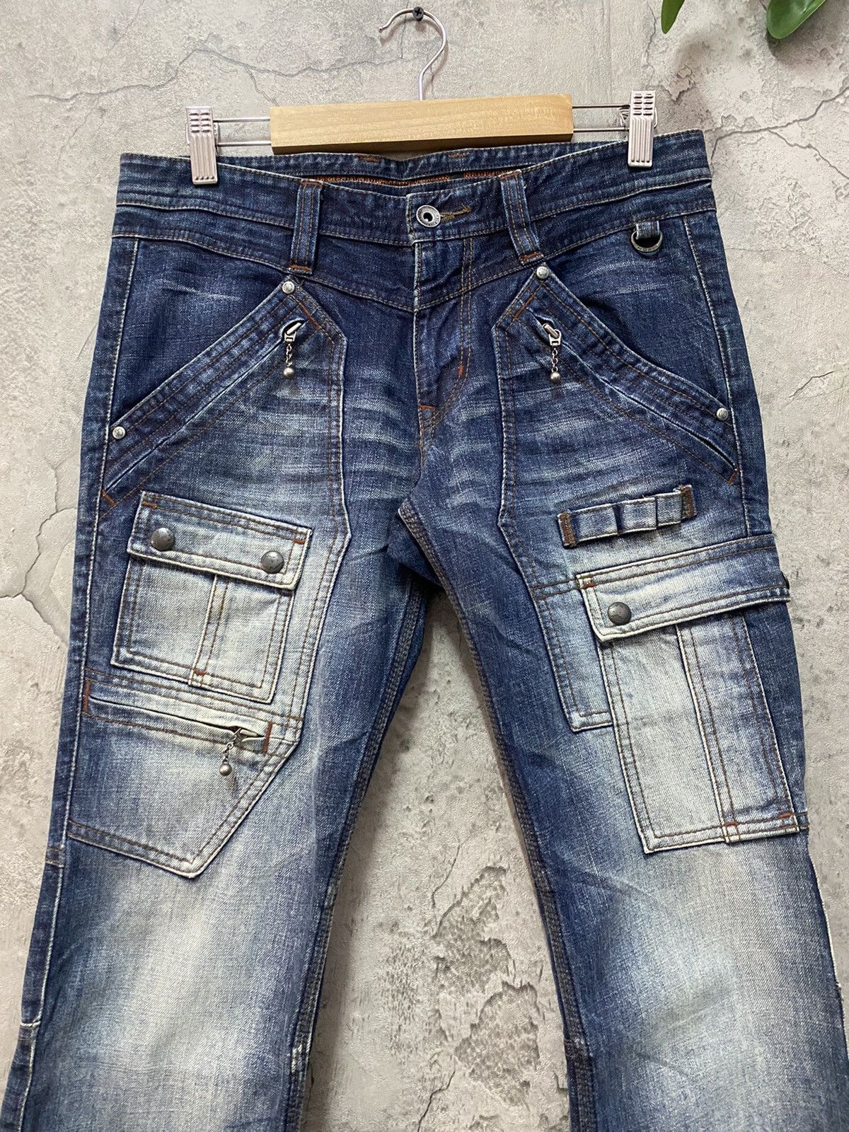 GOSTAR DE FUGA Nicole Elaborate Cargo Tactical Bush Pocket Flared Denim Size US 30 / EU 46 - 4 Thumbnail