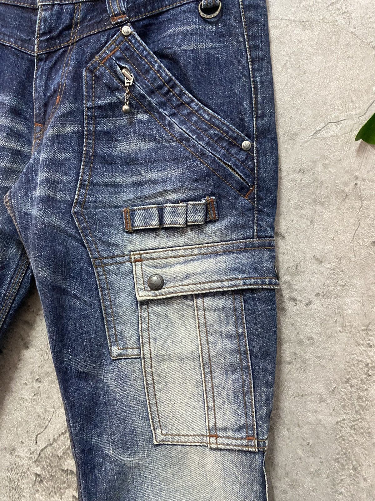 GOSTAR DE FUGA Nicole Elaborate Cargo Tactical Bush Pocket Flared Denim Size US 30 / EU 46 - 8 Thumbnail