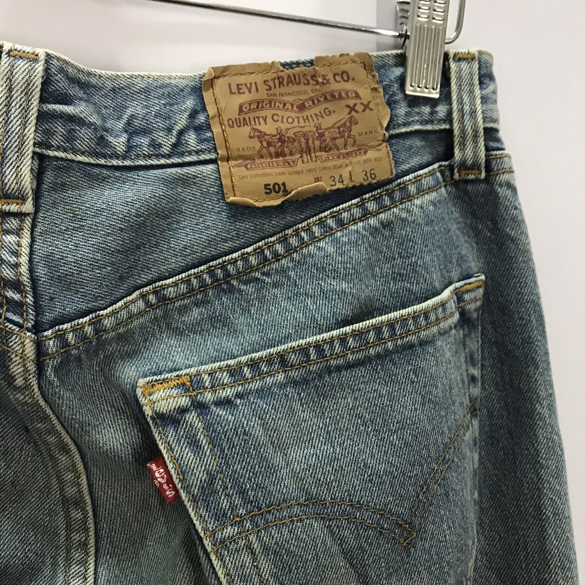 Levi's × Levi's Vintage Clothing × Vintage Vintage 1990 Levi’s 501 denim rare design pant Size US 30 / EU 46 - 8 Thumbnail
