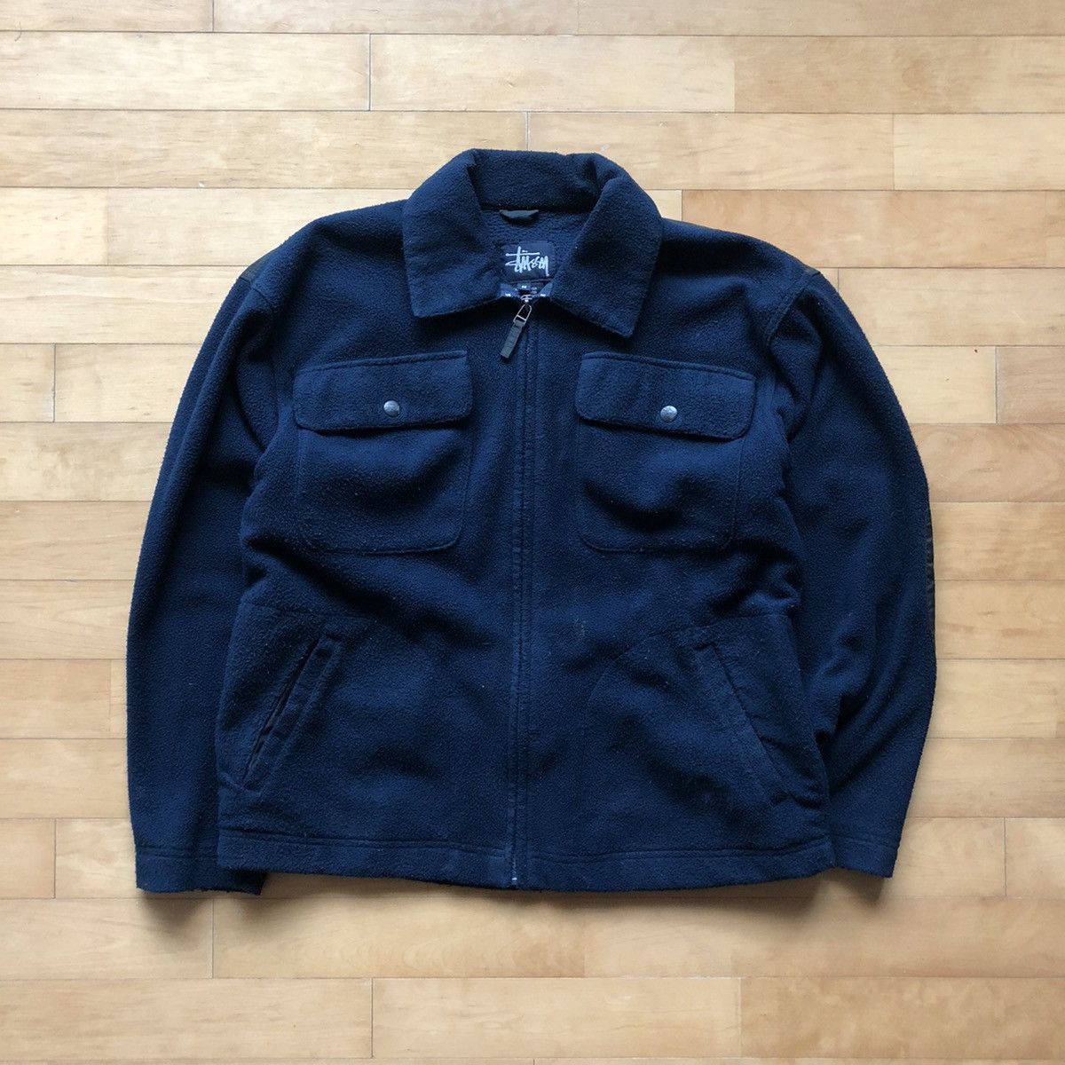 image of Stussy Fleece Jacket M in Navy, Men's (Size Medium)