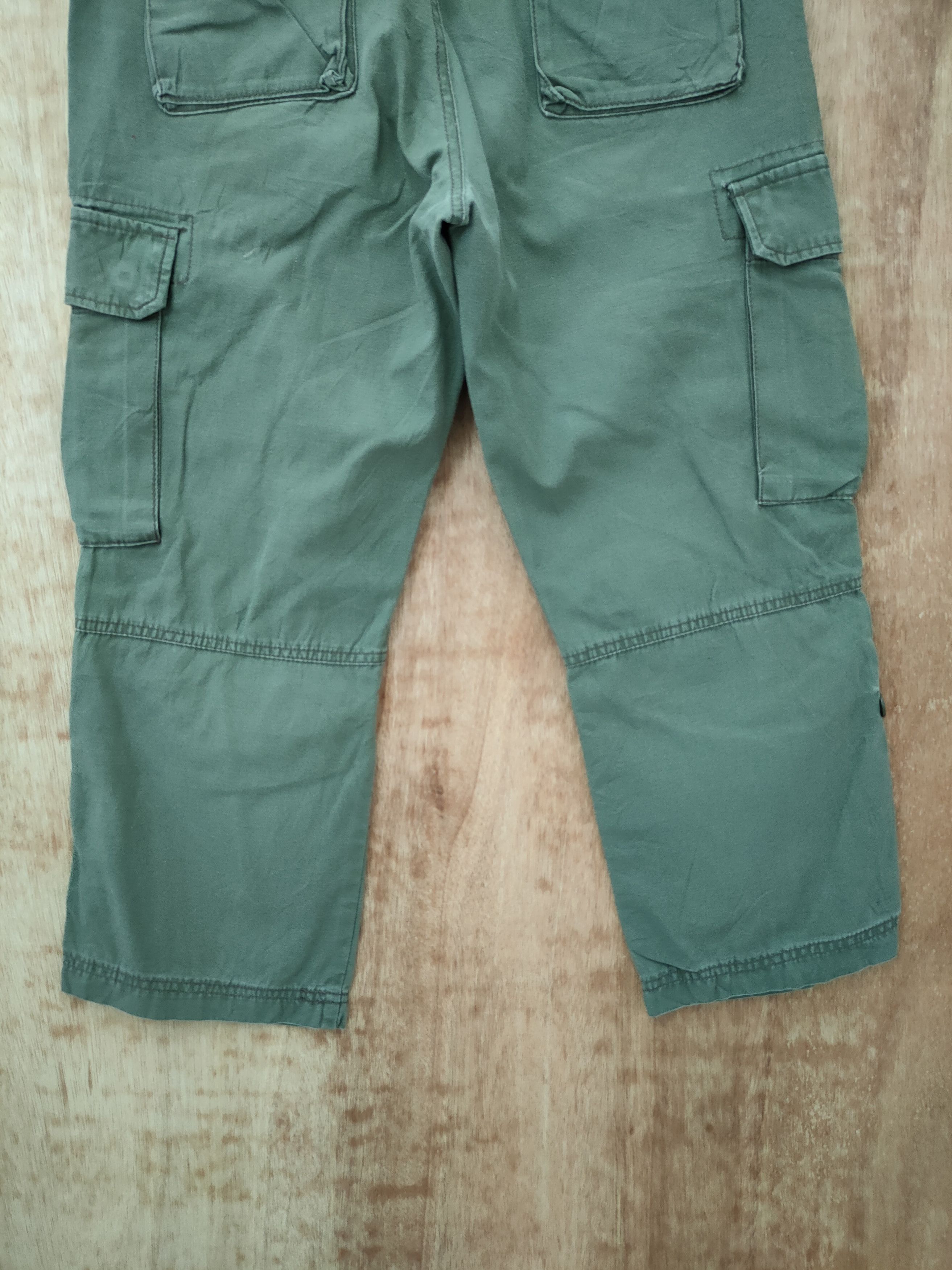 Japanese Brand DLL Panaspur green multi pocket cropped cargo pants #46-222 Size US 30 / EU 46 - 6 Thumbnail