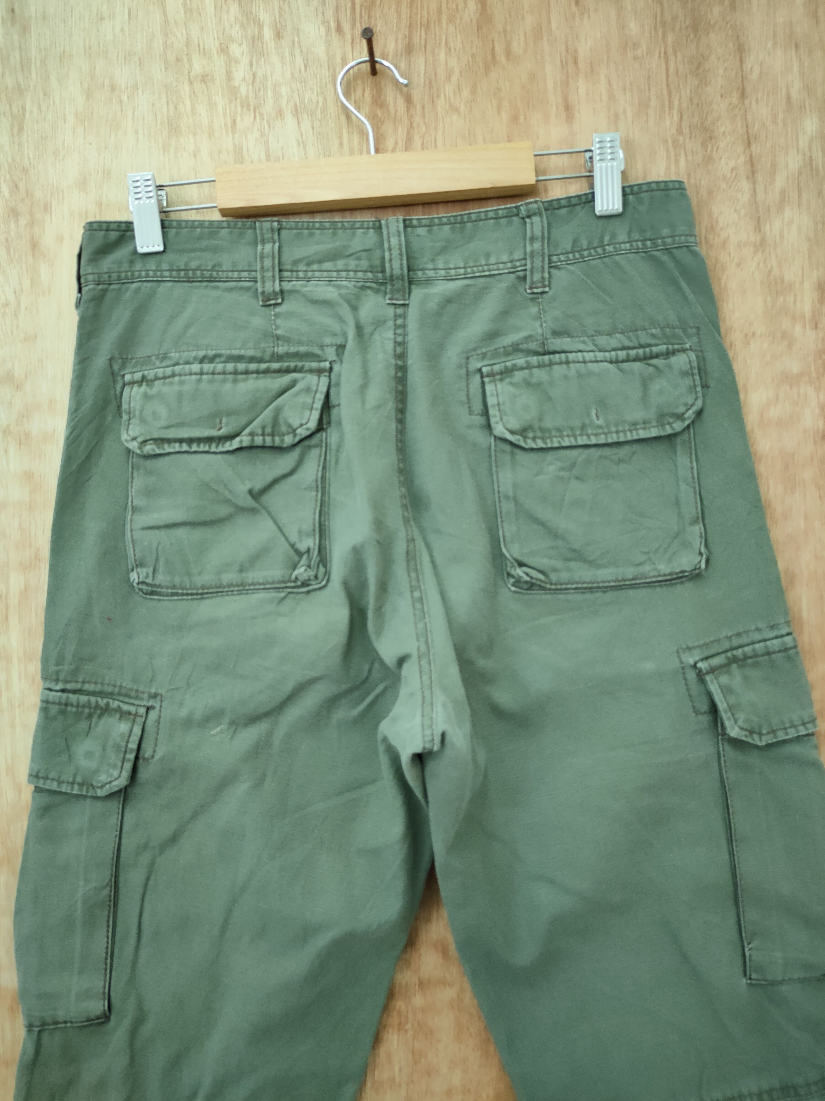 Japanese Brand DLL Panaspur green multi pocket cropped cargo pants #46-222 Size US 30 / EU 46 - 7 Thumbnail