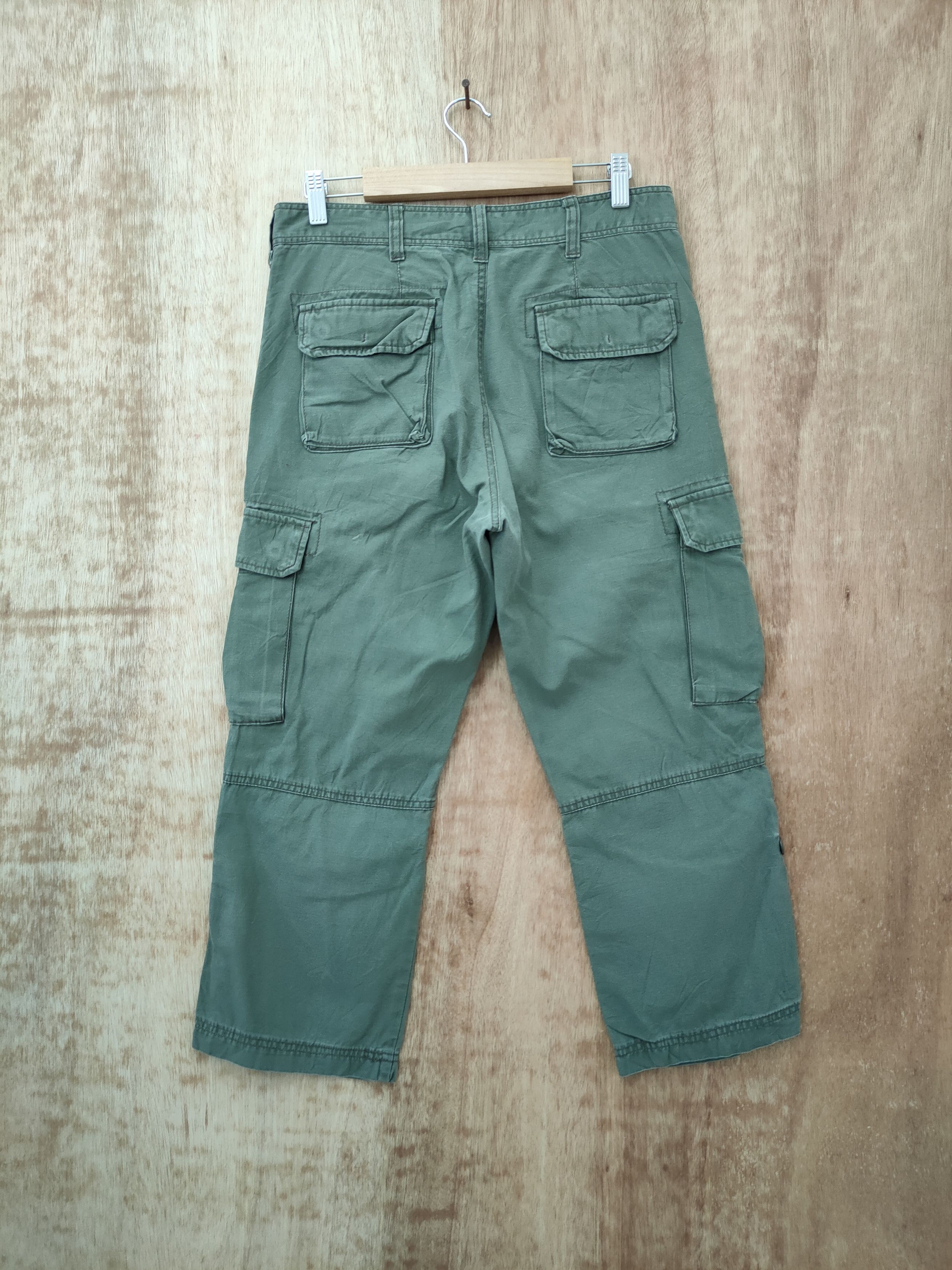 Japanese Brand DLL Panaspur green multi pocket cropped cargo pants #46-222 Size US 30 / EU 46 - 5 Thumbnail
