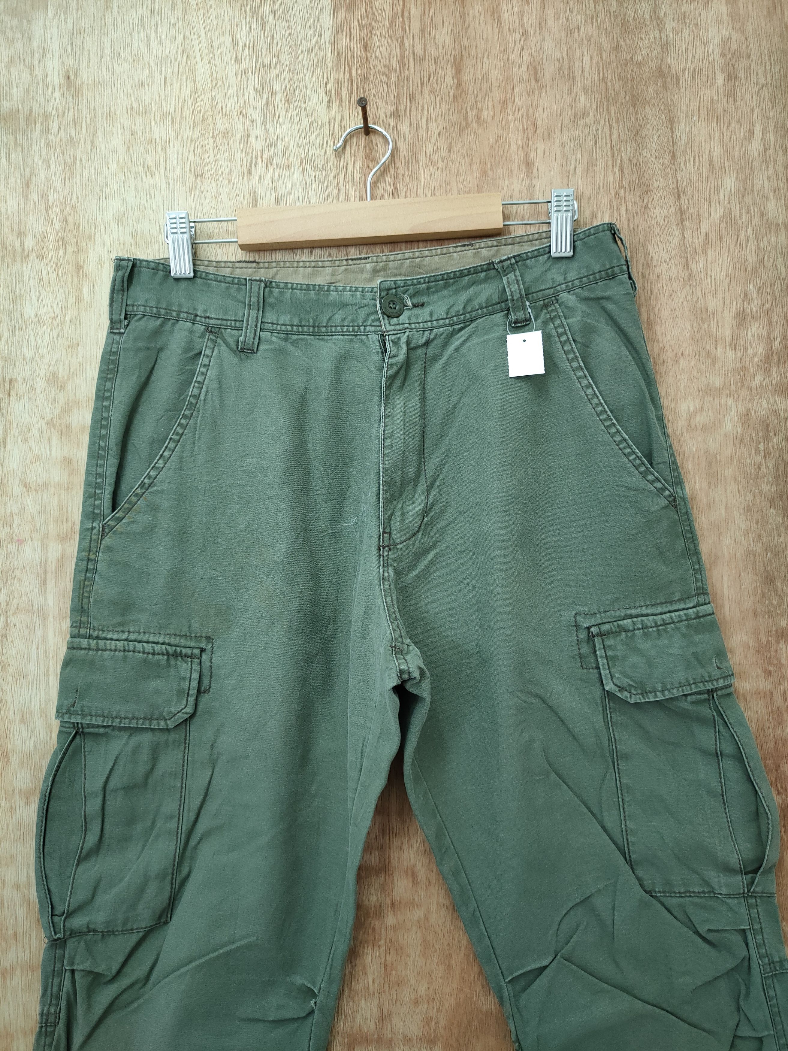 Japanese Brand DLL Panaspur green multi pocket cropped cargo pants #46-222 Size US 30 / EU 46 - 3 Thumbnail