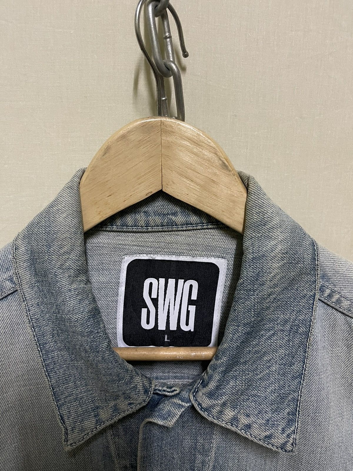 Japanese Brand × Swagger Swagger Denim Jacket Faded Vintage Design Size US L / EU 52-54 / 3 - 4 Thumbnail