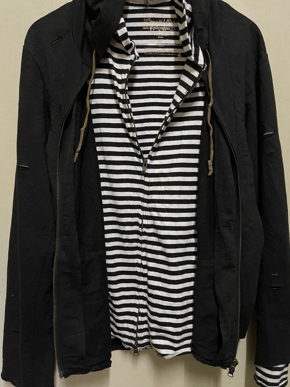 Japanese Brand Breathmint Distressed Design Zipper Hoodie Size US L / EU 52-54 / 3 - 7 Thumbnail