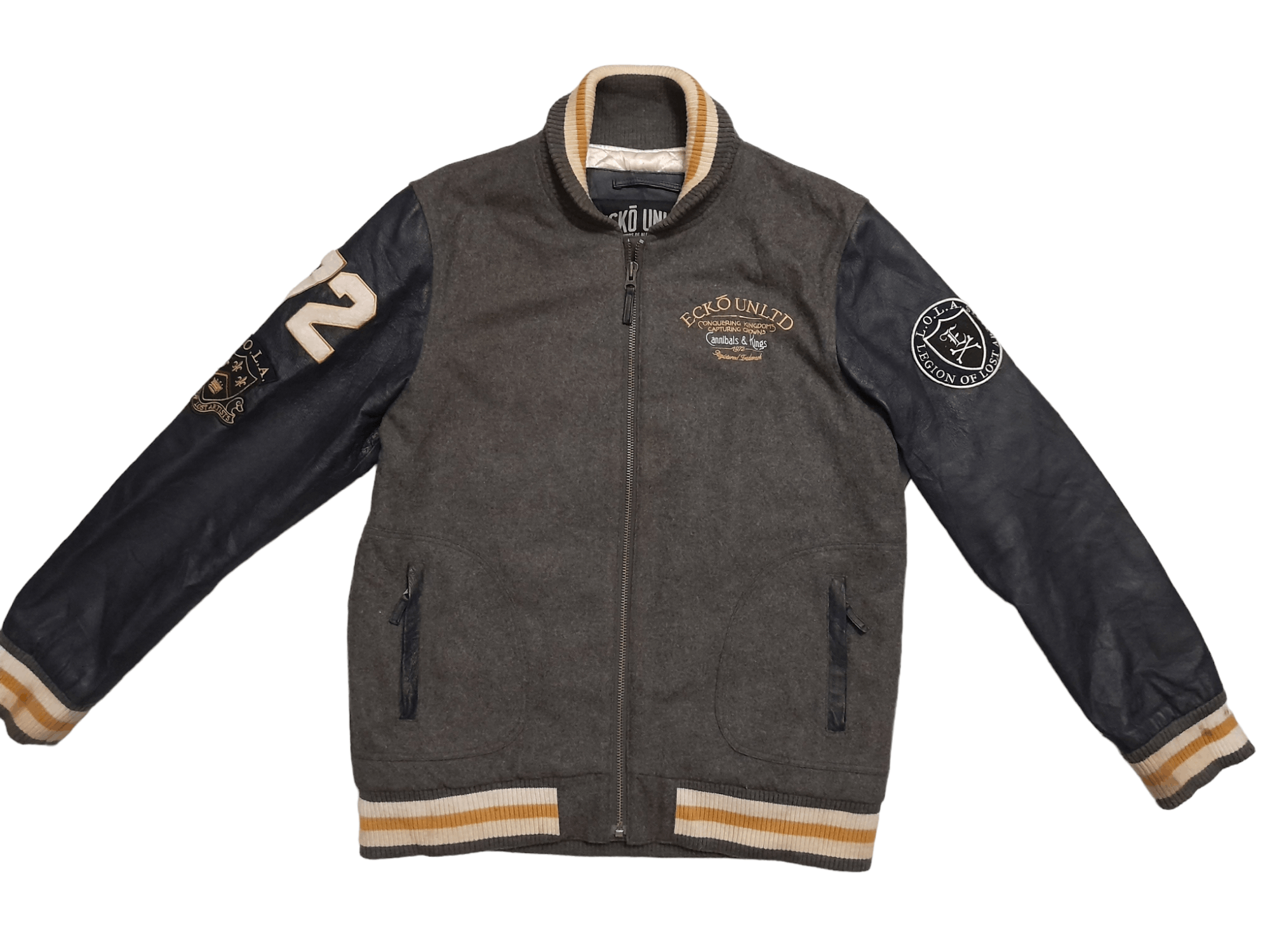 Ecko Unltd. × Leather Ecko Unltd. Leather Varsity Jacket Oversized (E868) Size US XXL / EU 58 / 5 - 1 Thumbnail