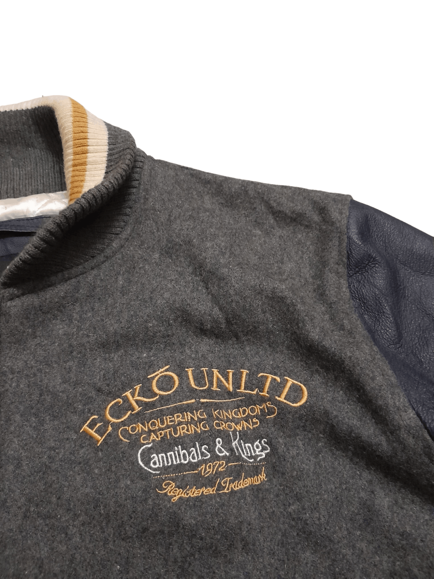 Ecko Unltd. × Leather Ecko Unltd. Leather Varsity Jacket Oversized (E868) Size US XXL / EU 58 / 5 - 3 Thumbnail