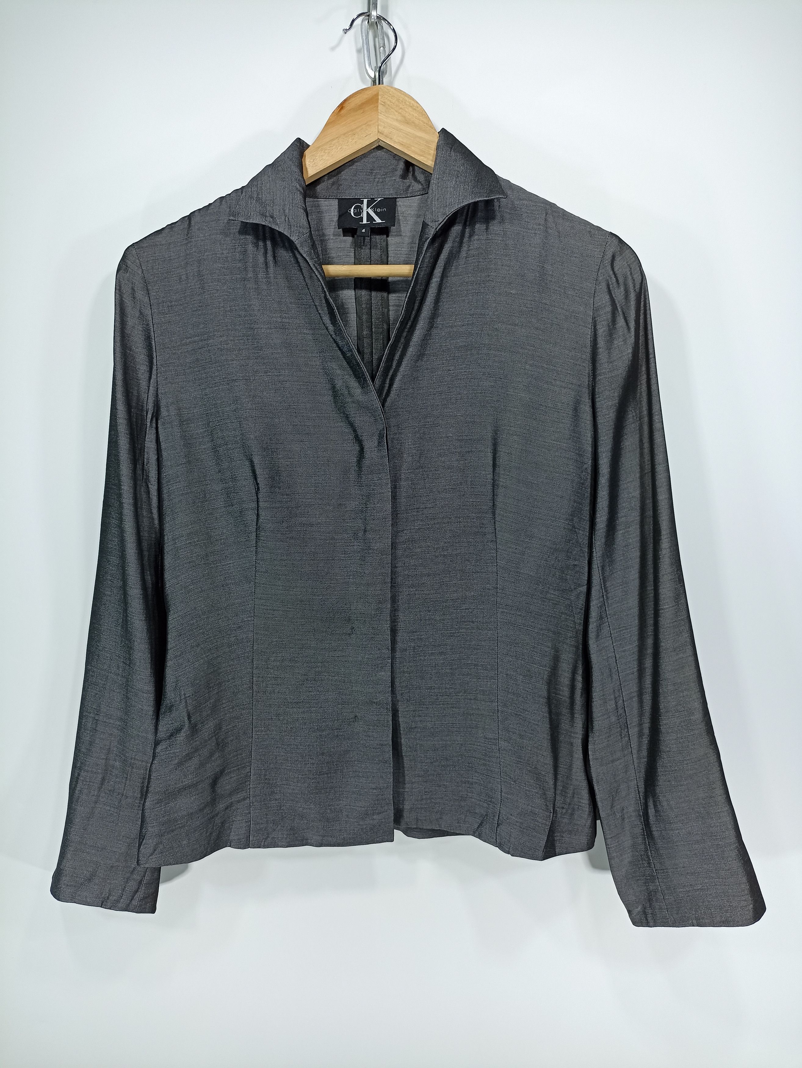 image of Calvin Klein Blazer in Grey, Women's (Size Small)