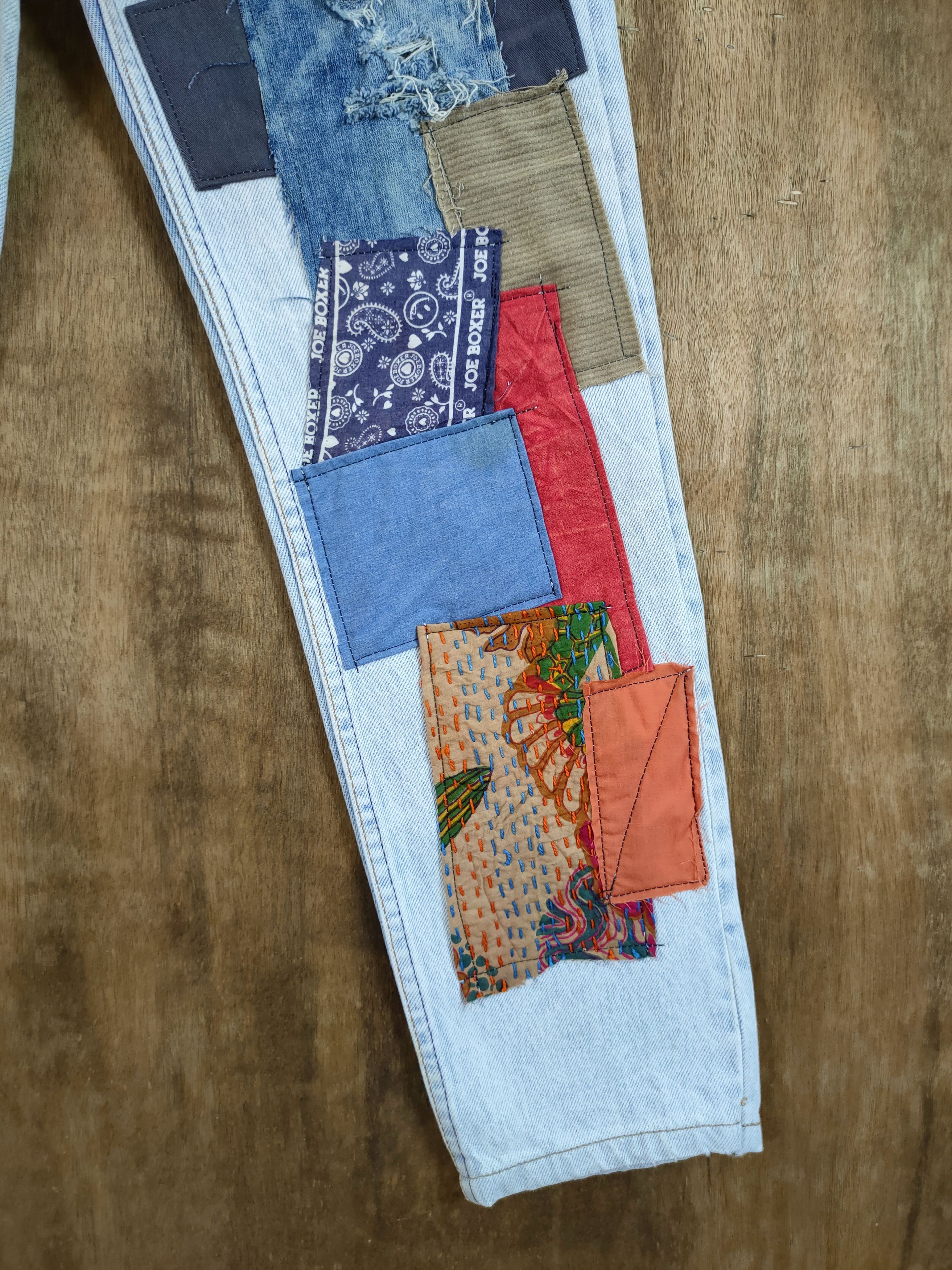 Levi's Levis vintage reworked distressed patchwork denim #46-832DL Size US 29 - 3 Thumbnail