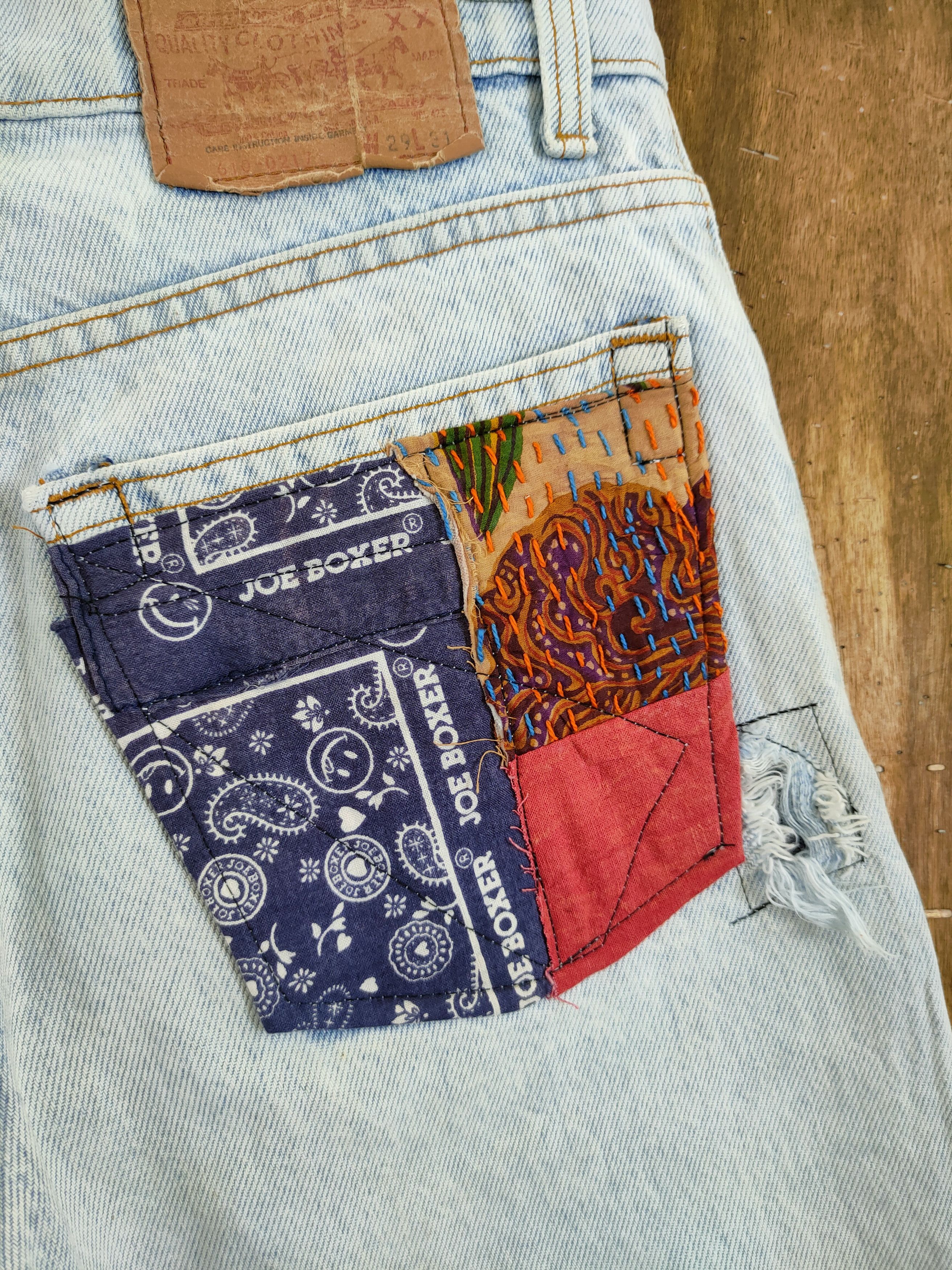 Levi's Levis vintage reworked distressed patchwork denim #46-832DL Size US 29 - 10 Thumbnail