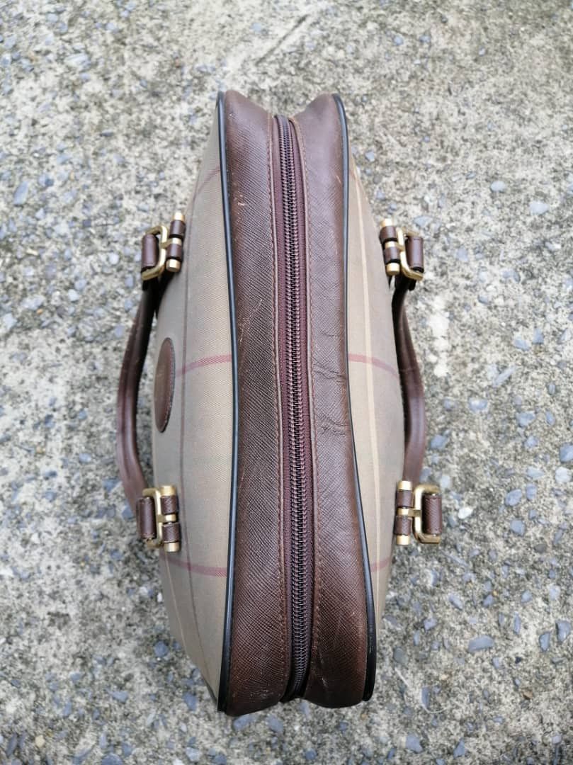 Burberry Burberry Plaid Canvas Boston Handbag Size ONE SIZE - 9 Thumbnail