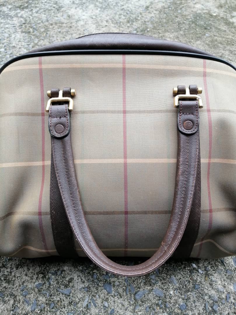 Burberry Burberry Plaid Canvas Boston Handbag Size ONE SIZE - 14 Thumbnail