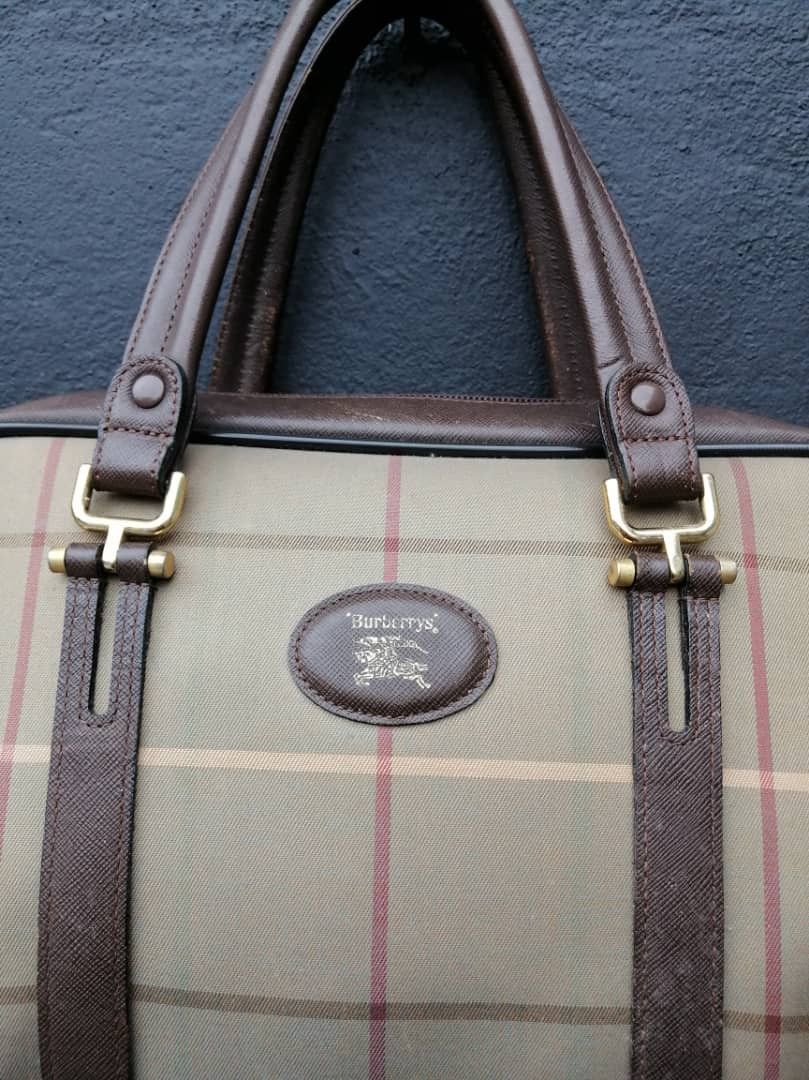 Burberry Burberry Plaid Canvas Boston Handbag Size ONE SIZE - 2 Thumbnail