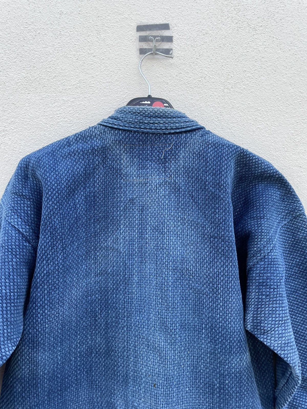 Indigo × Japanese Brand vintage Kimono Indigo Sashiko Faded Boro Stitching Cardigan Size US M / EU 48-50 / 2 - 8 Thumbnail