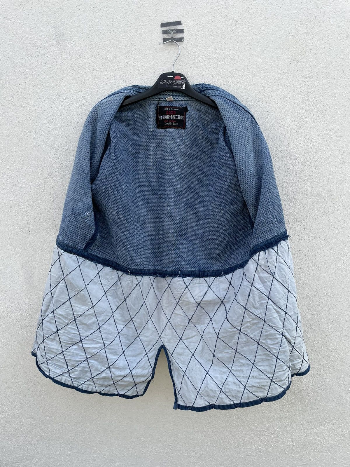Indigo × Japanese Brand vintage Kimono Indigo Sashiko Faded Boro Stitching Cardigan Size US M / EU 48-50 / 2 - 6 Thumbnail