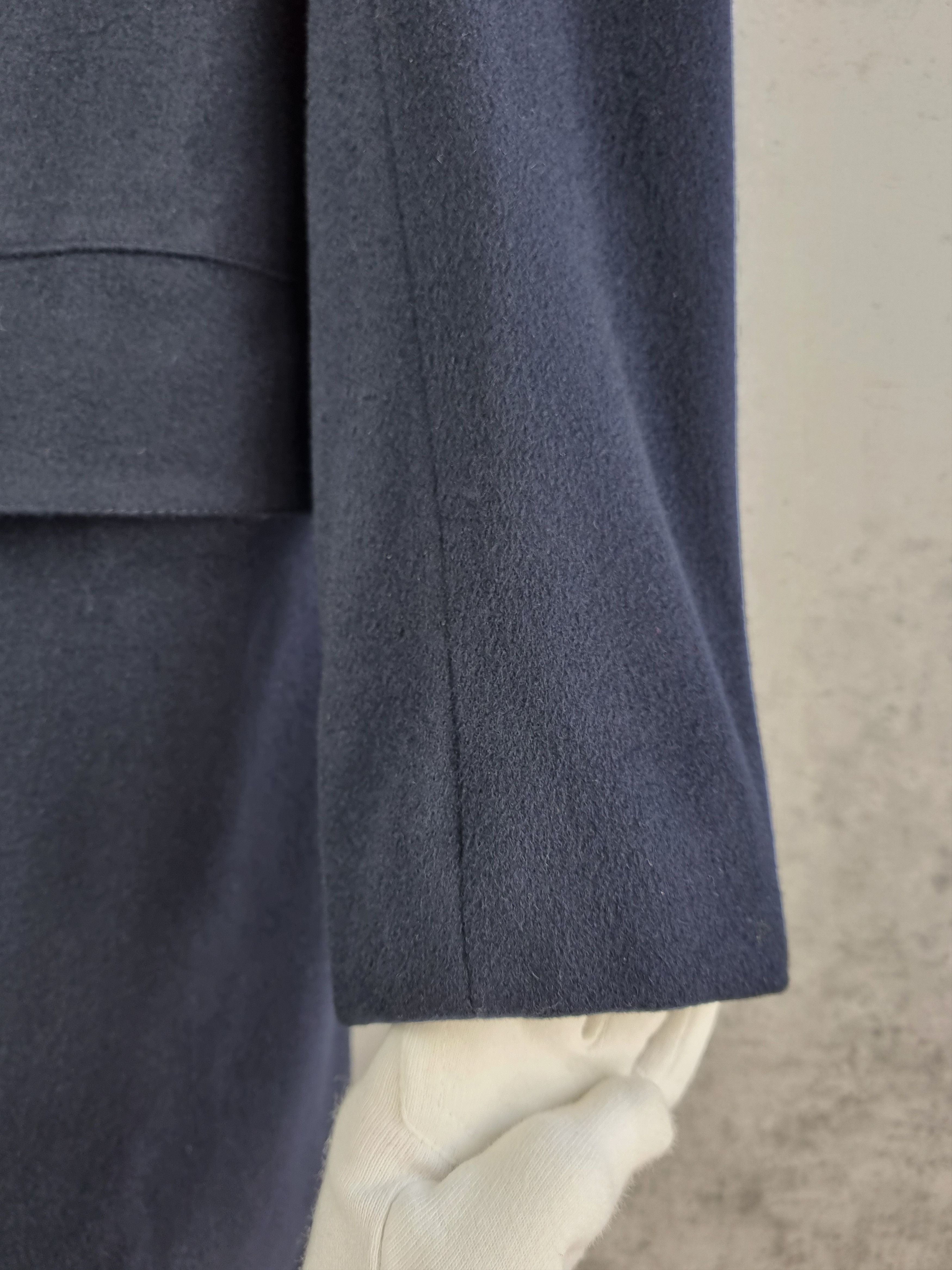 Vintage 80s Military Swedish Army Navy Wool Coat Double Breasted Size US L / EU 52-54 / 3 - 7 Thumbnail