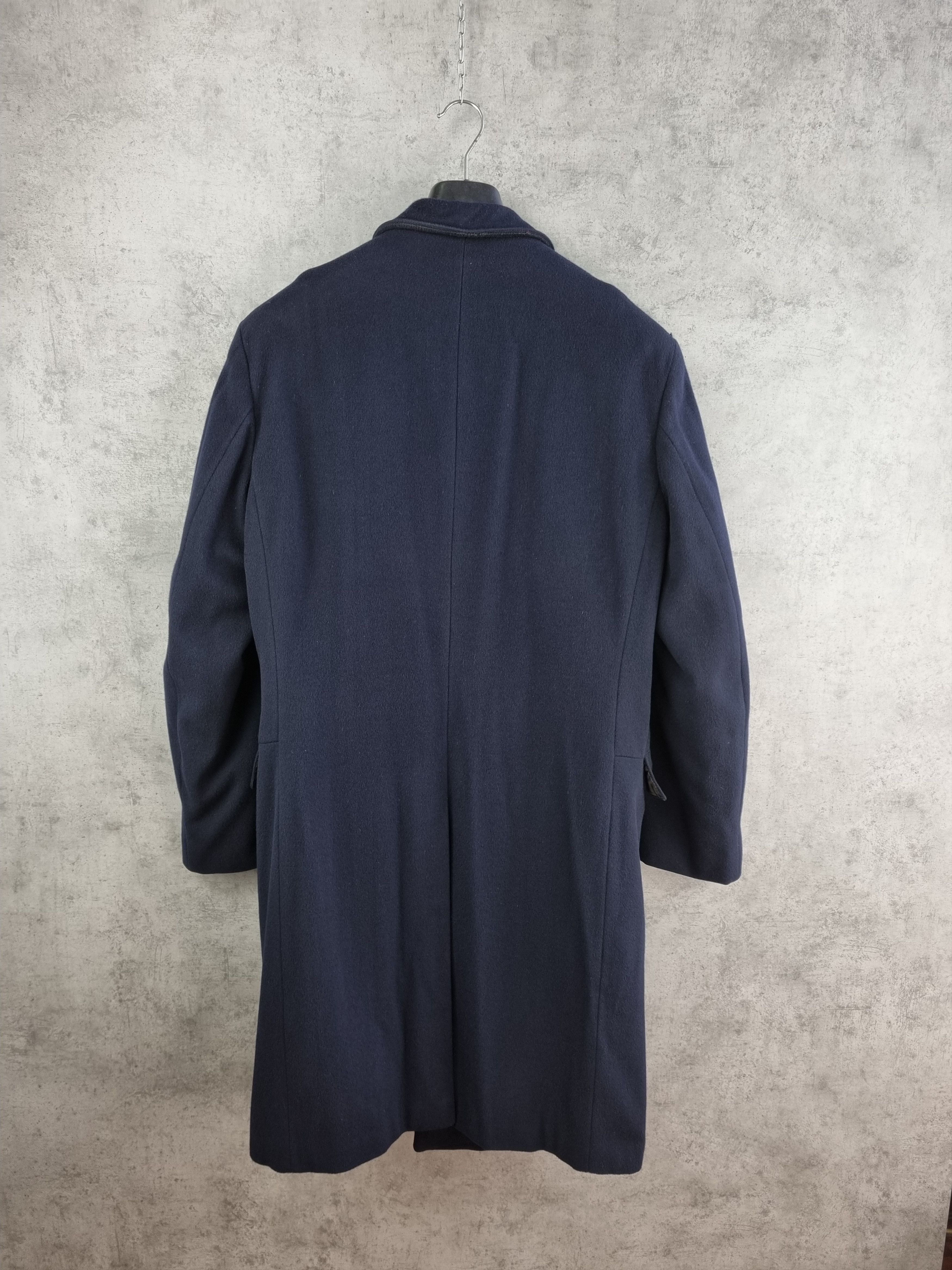 Vintage 80s Military Swedish Army Navy Wool Coat Double Breasted Size US L / EU 52-54 / 3 - 3 Thumbnail