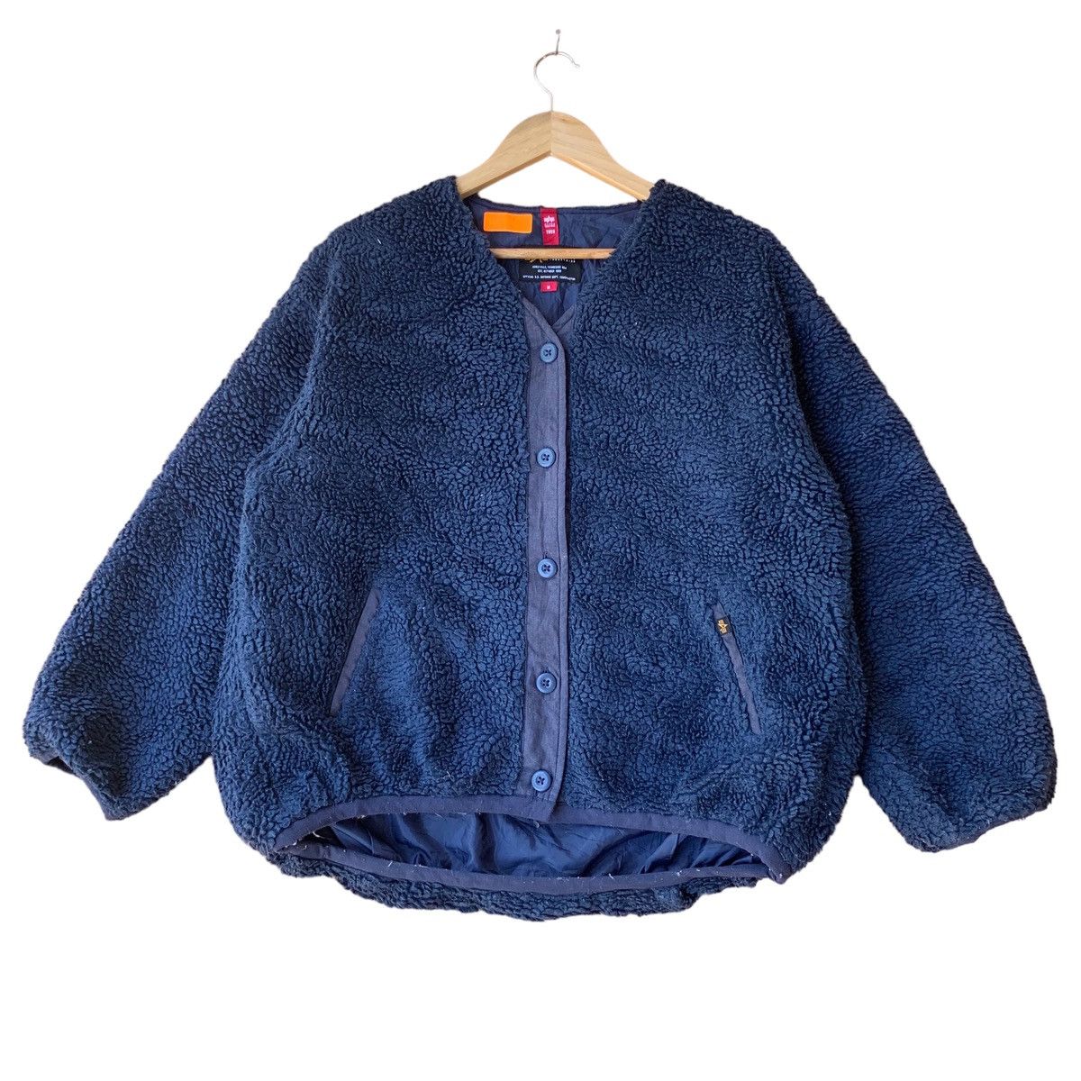 Alpha Industries × Japanese Brand × Vintage Alpha industries fluffy Inner fleece jacket military Size US M / EU 48-50 / 2 - 1 Thumbnail