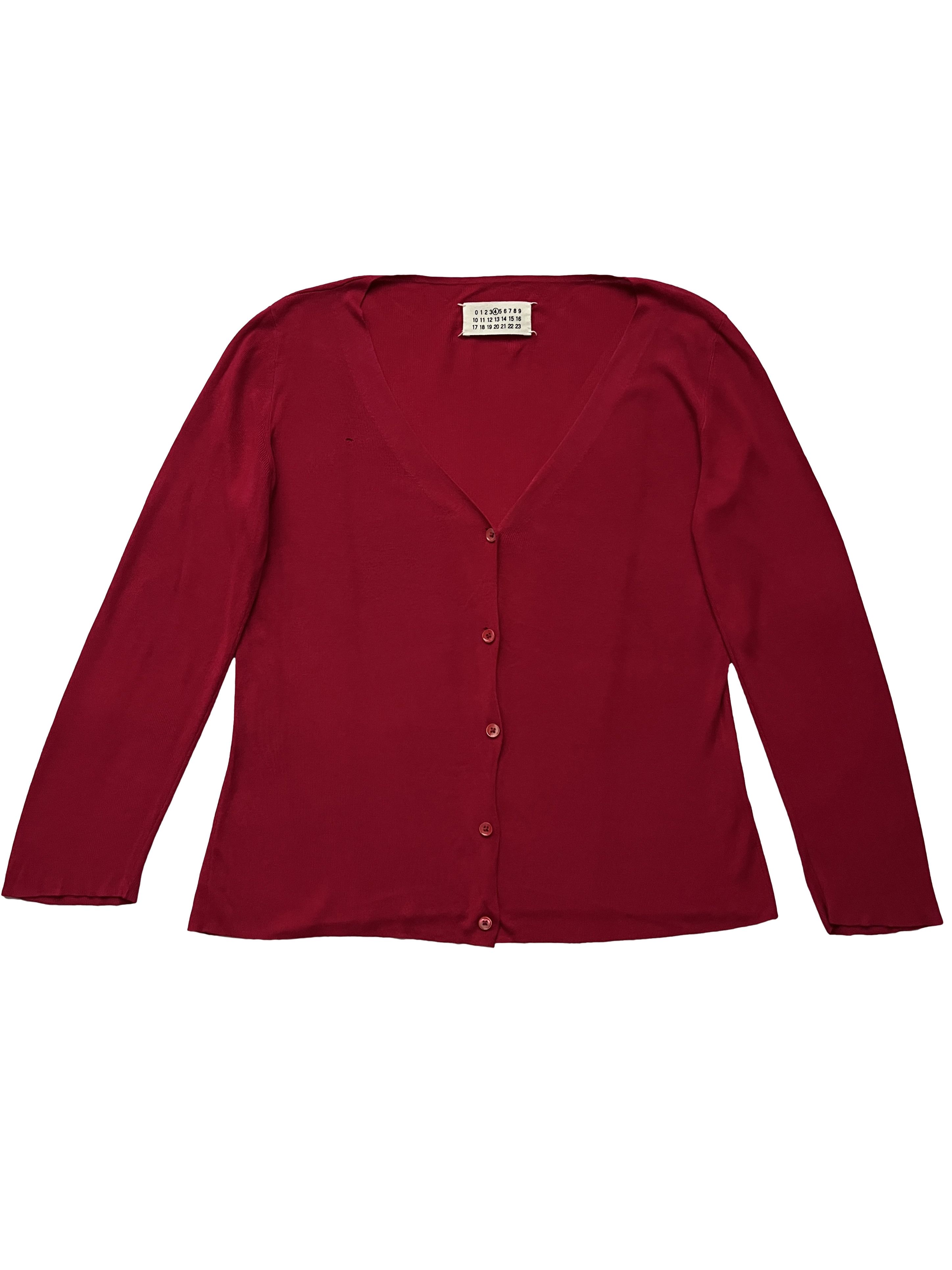 Maison Margiela ⚡️QUICK SALE⚡️Maison Margiela Knit Red V-Neck Cardigan Size S / US 4 / IT 40 - 1 Thumbnail