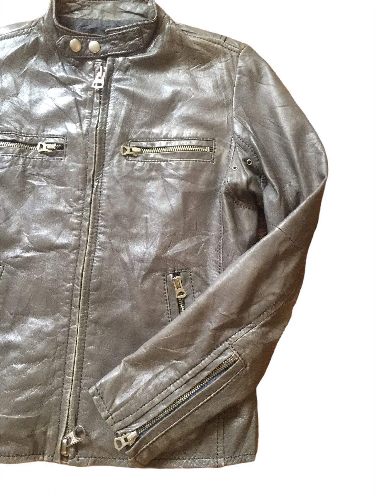 Genuine Leather × Japanese Brand NGN Another Edition Sheepskin Leather Biker Jacket Size US XS / EU 42 / 0 - 2 Thumbnail