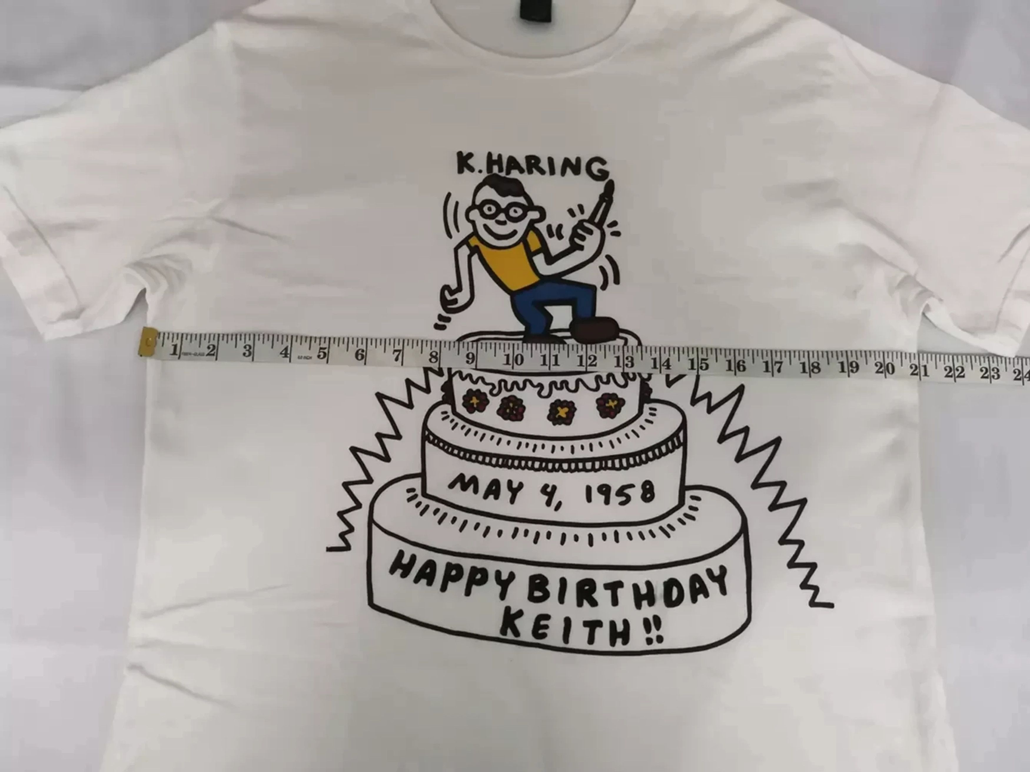Japanese Brand Vintage Keith Haring Happy Birthday Designer Graffiti Art Size US L / EU 52-54 / 3 - 6 Thumbnail
