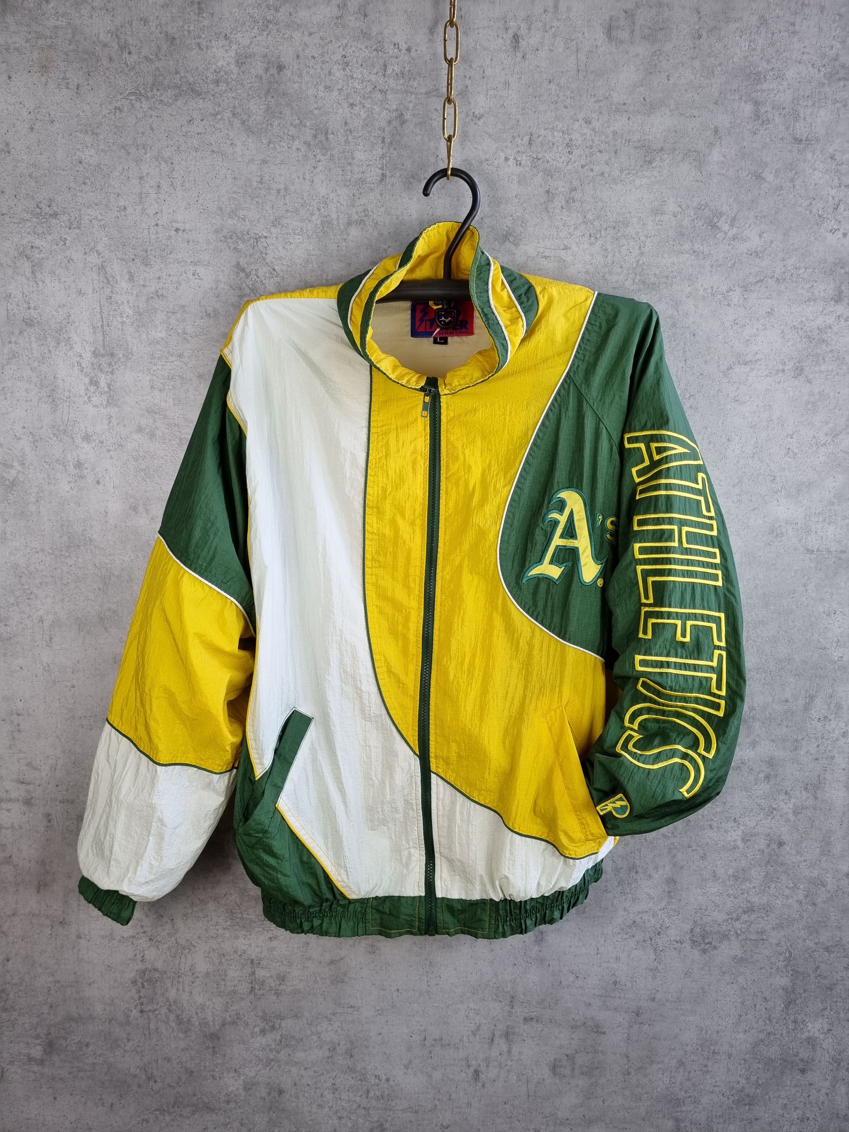 MLB × Pro Line × Vintage Vintage 90s Oakland Athletics Baseball Pro LINE Jacket Size US L / EU 52-54 / 3 - 15 Thumbnail