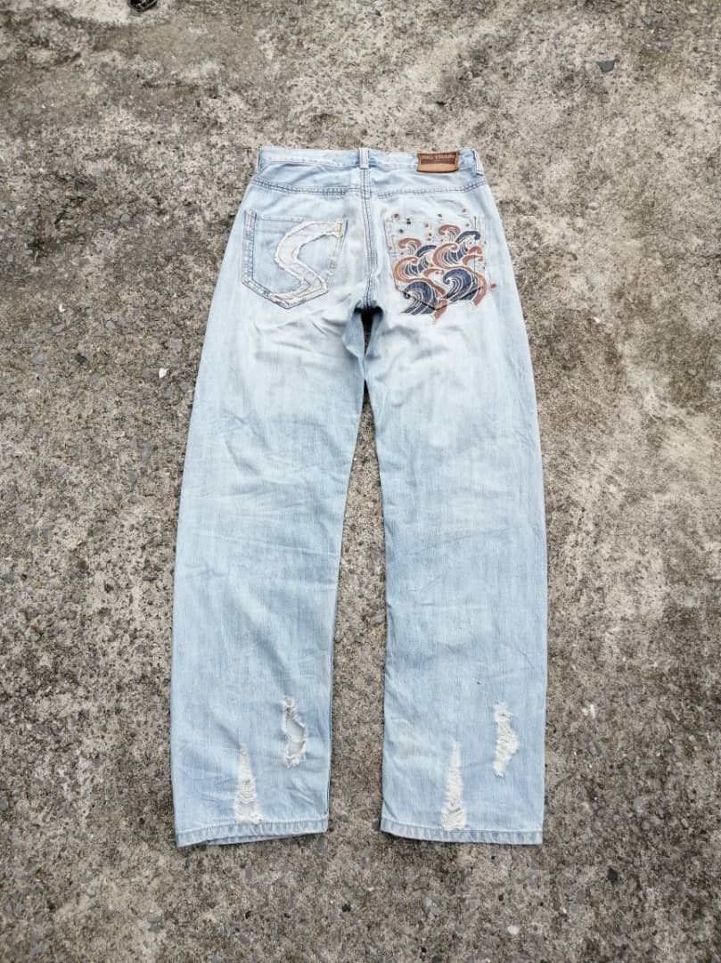 Japanese Brand Osaka Big Train Japan Embroidered Denim Jeans Size US 30 / EU 46 - 2 Thumbnail