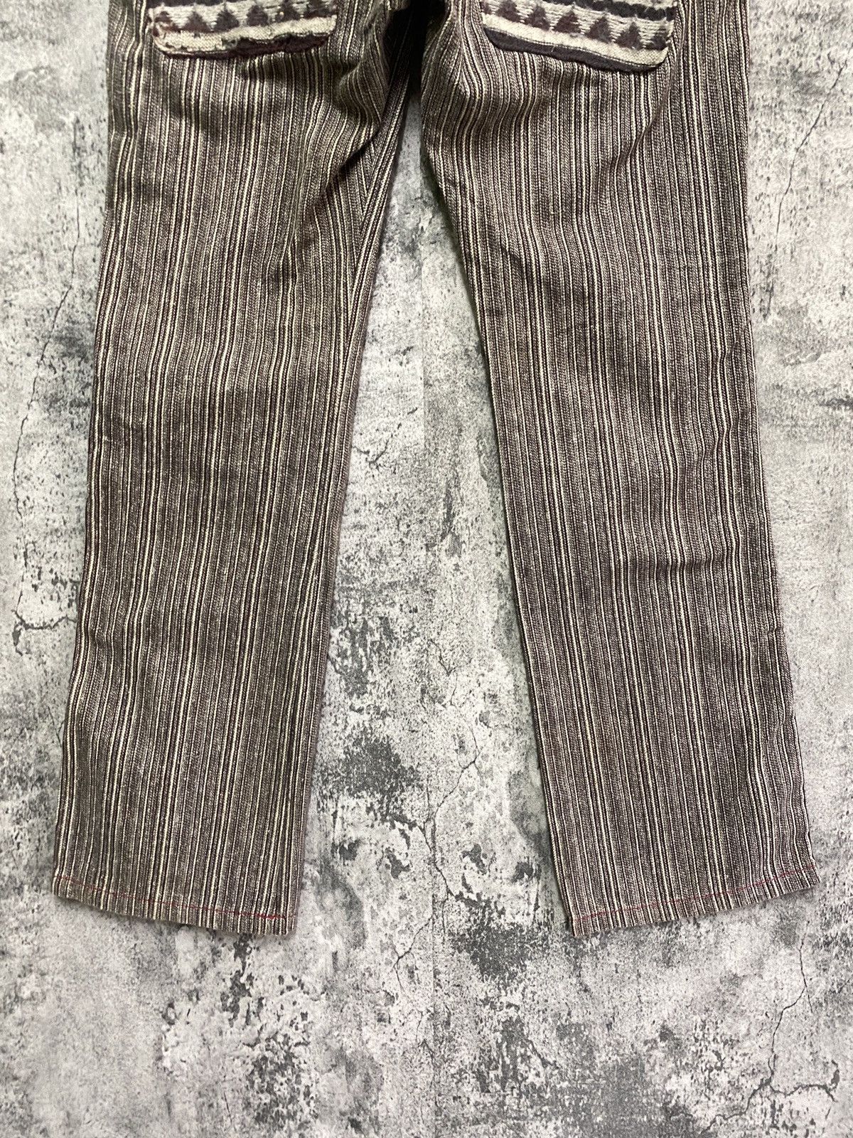 Designer × Japanese Brand × Vintage Vintage JEAN NASSAUS Striped Flared Leather Pocket Pant Size US 30 / EU 46 - 12 Thumbnail
