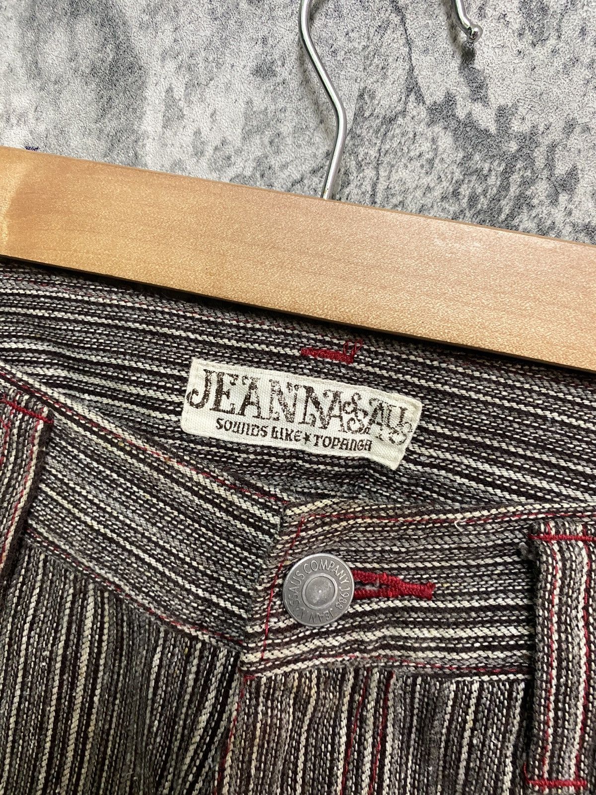 Designer × Japanese Brand × Vintage Vintage JEAN NASSAUS Striped Flared Leather Pocket Pant Size US 30 / EU 46 - 8 Thumbnail